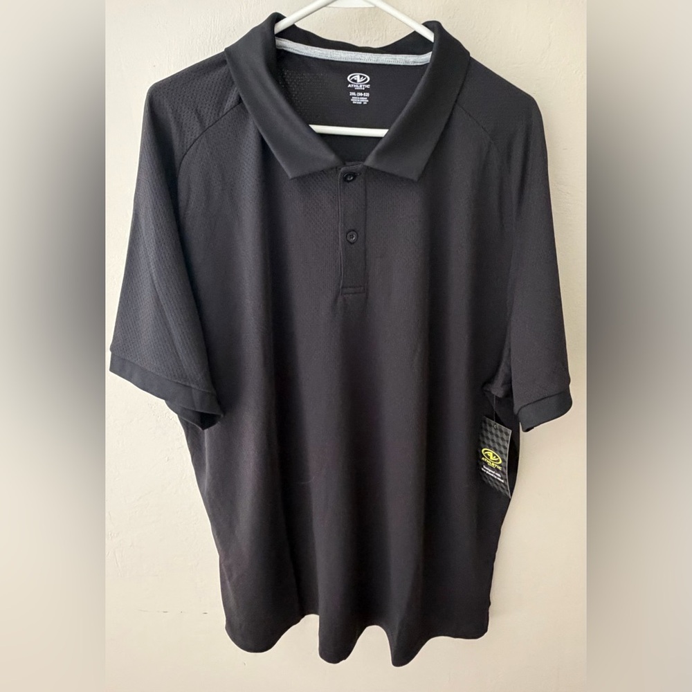 NWT Men’s Dark Grey Polo Shirt Two Button Down Sz 2XL